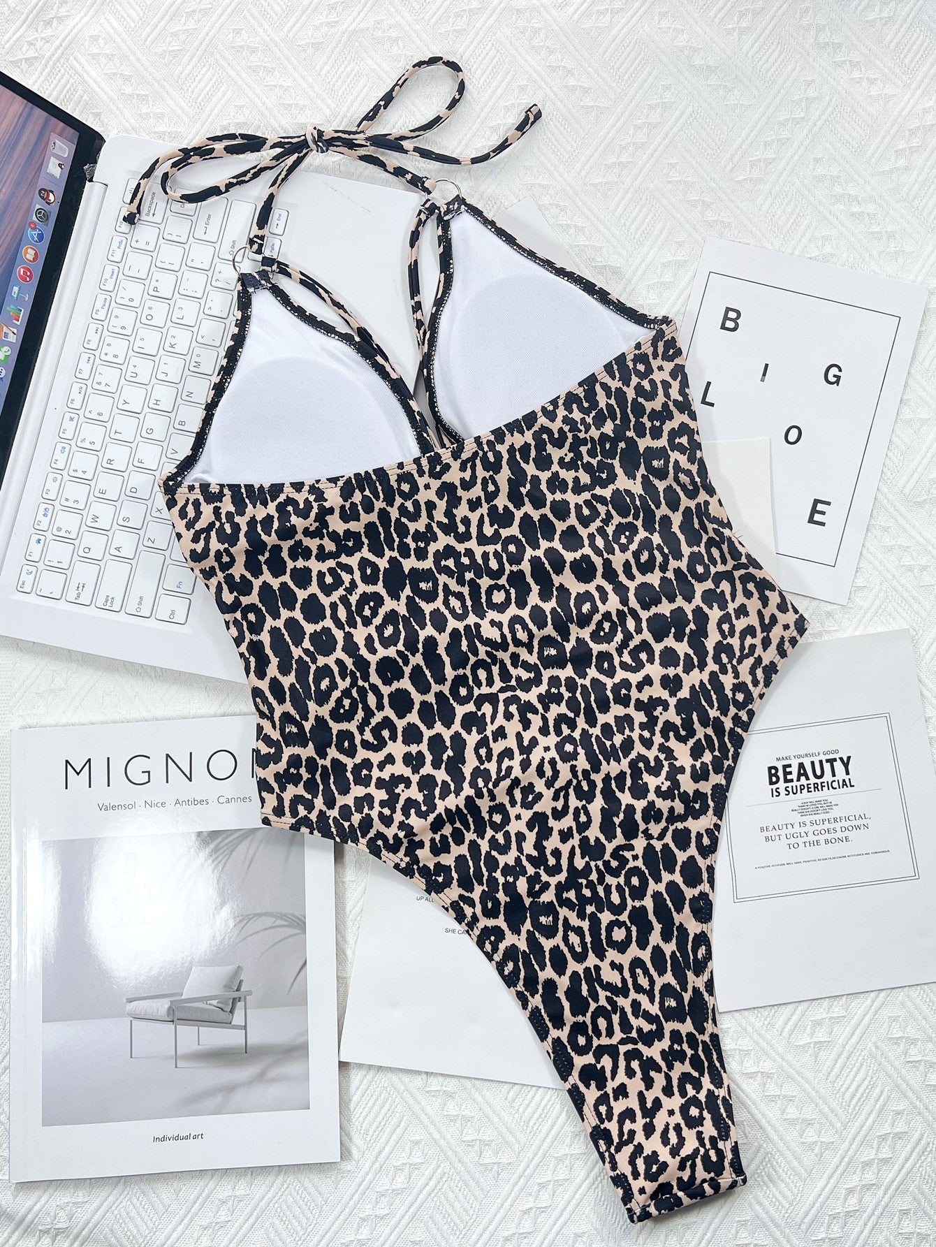 Wholesale One Piece Bikini Bikini Leopard Print Hollow Strap One Piece Swimsuit